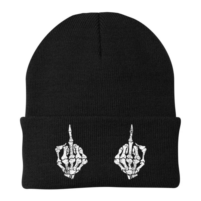 Skeleton Hands On Boobs Funny Spooky Halloween Costume Knit Cap Winter Beanie