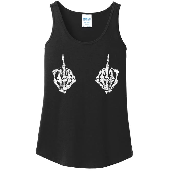 Skeleton Hands On Boobs Funny Spooky Halloween Costume Ladies Essential Tank