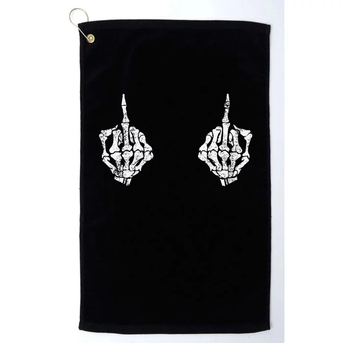 Skeleton Hands On Boobs Funny Spooky Halloween Costume Platinum Collection Golf Towel