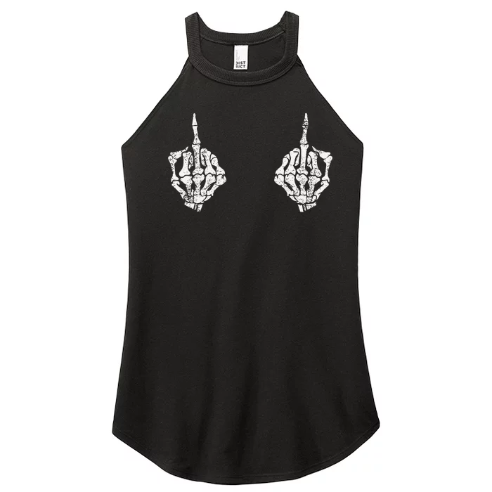 Skeleton Hands On Boobs Funny Spooky Halloween Costume Women’s Perfect Tri Rocker Tank