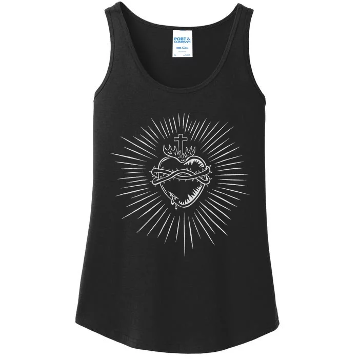 Sacred Heart Of Jesus Catholic Ladies Essential Tank