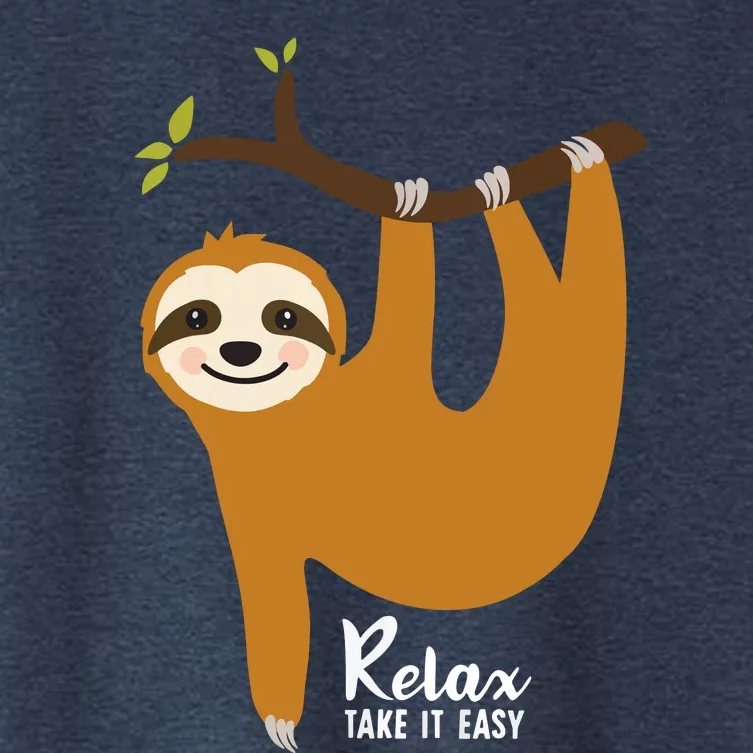 Sloth Hanging On A Tree Funny Sloth Lover Relax Take It Easy Women's Crop Top Tee