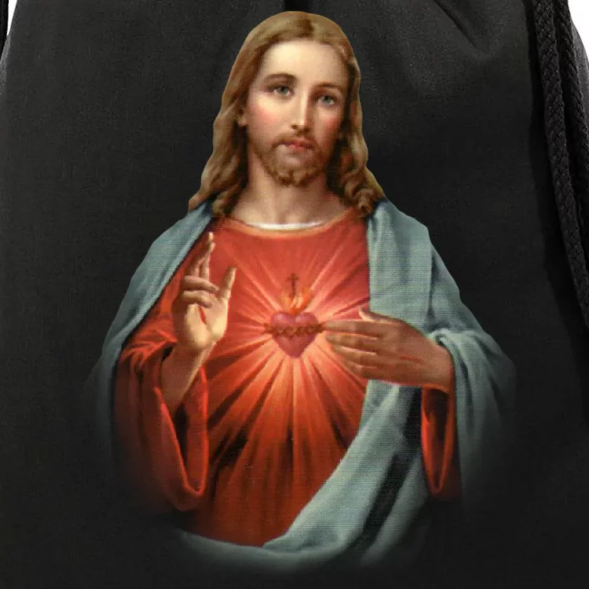 Sacred Heart Of Jesus Drawstring Bag