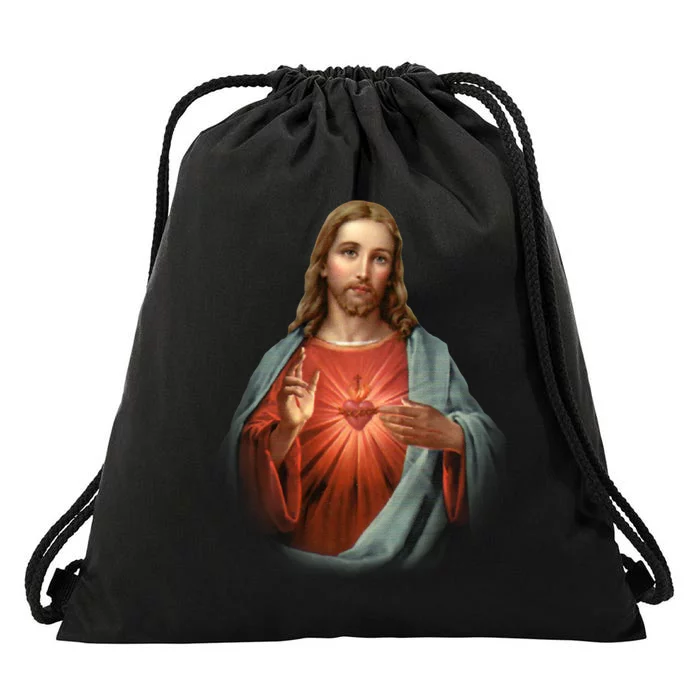 Sacred Heart Of Jesus Drawstring Bag