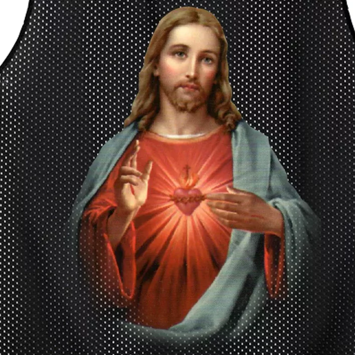 Sacred Heart Of Jesus Mesh Reversible Basketball Jersey Tank