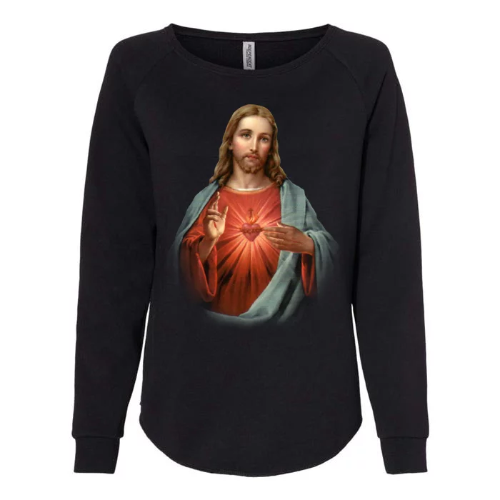 Sacred Heart Of Jesus Womens California Wash Sweatshirt