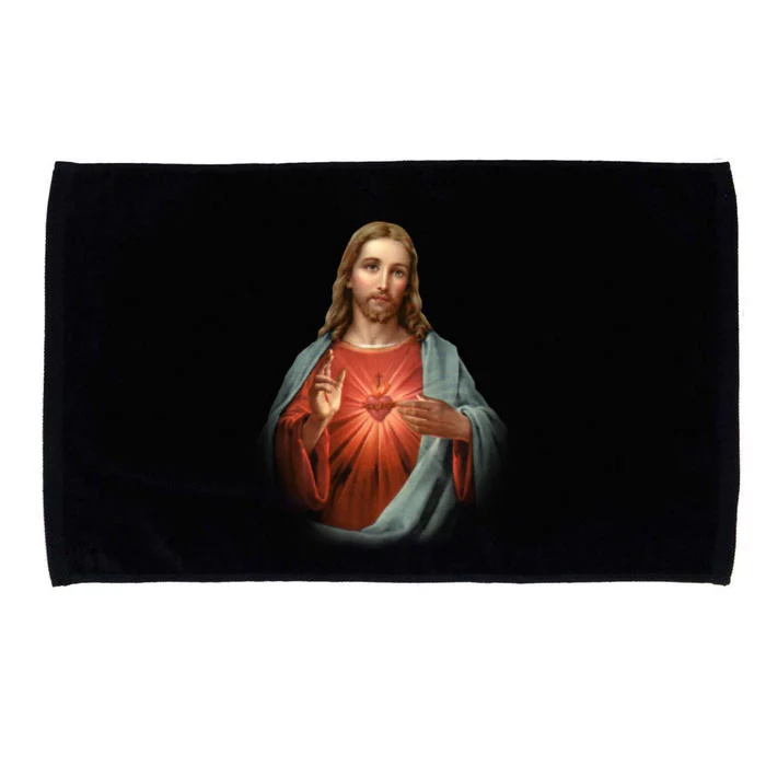 Sacred Heart Of Jesus Microfiber Hand Towel