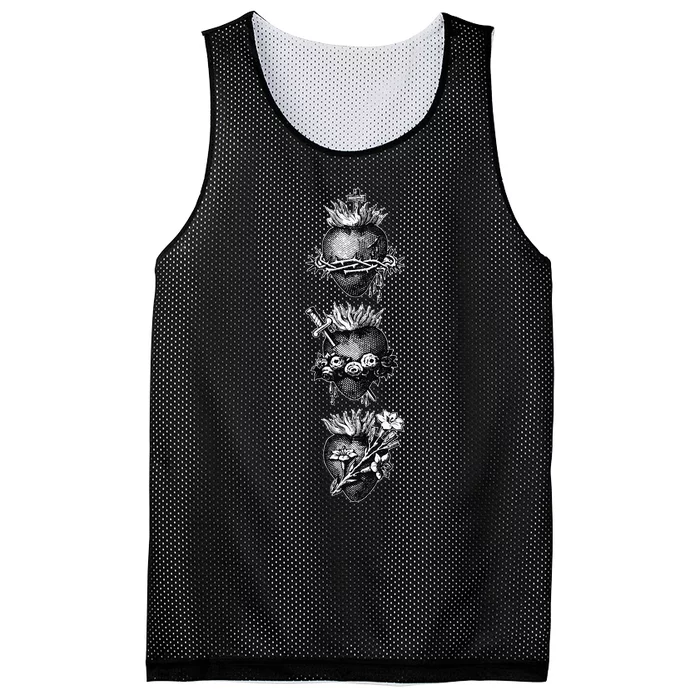 Sacred Hearts Of Jesus The Virgin Mary And Saint Joseph Mesh Reversible Basketball Jersey Tank