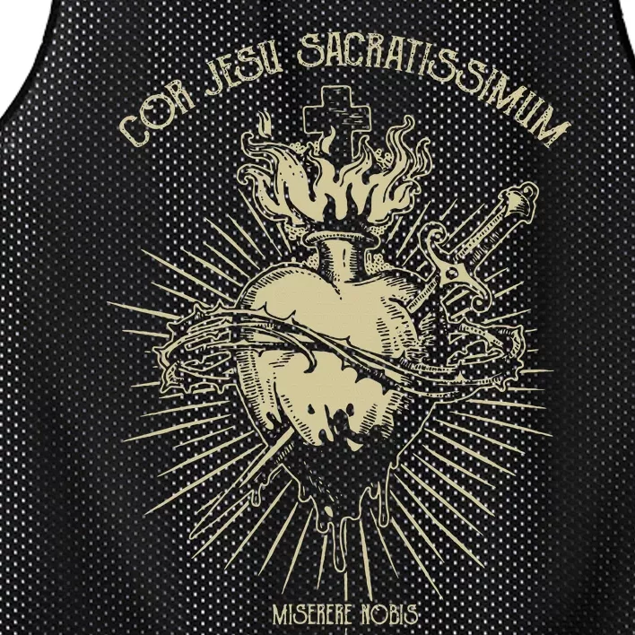 Sacred Heart Of Jesus Christian Catholic Devotion Mesh Reversible Basketball Jersey Tank