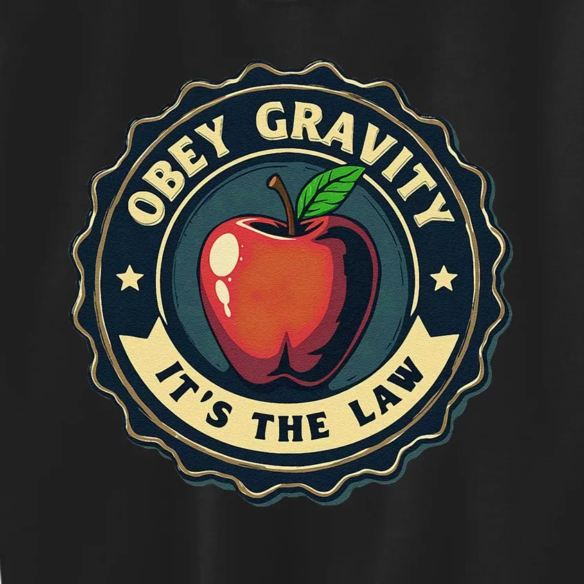 Science Humor Obey Gravity Pun Physics Joke Kids Sweatshirt