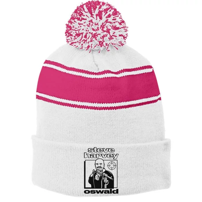 Steve Harvey Oswald Stripe Pom Pom Beanie