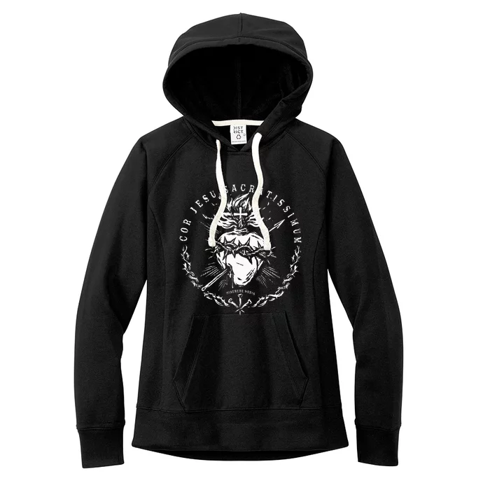 Sacred Heart Of Jesus Catholic Devotion Women's Fleece Hoodie