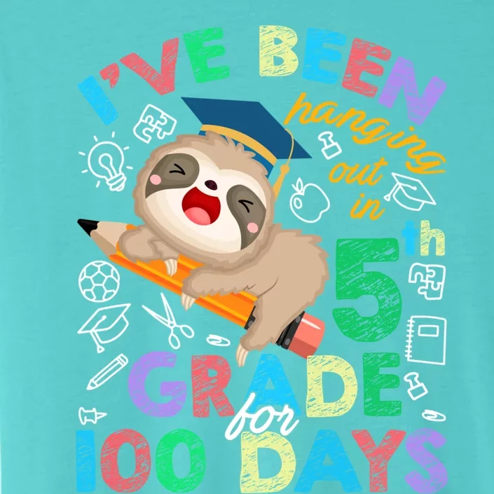 Sloth Hanging Out In 5th Grade Student 100 Days Of School Gift ChromaSoft Performance T-Shirt