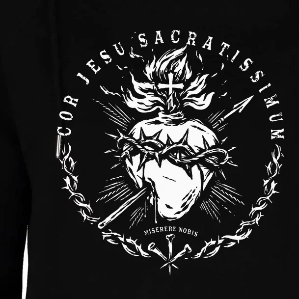 Sacred Heart Of Jesus Catholic Devotion Womens Funnel Neck Pullover Hood