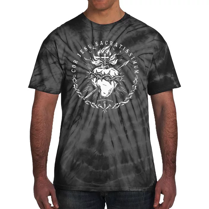 Sacred Heart Of Jesus Catholic Devotion Tie-Dye T-Shirt