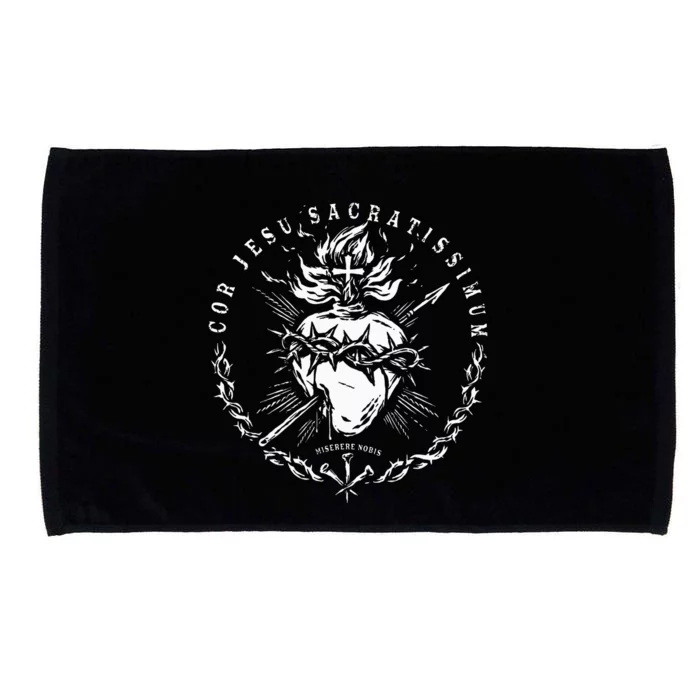 Sacred Heart Of Jesus Catholic Devotion Microfiber Hand Towel