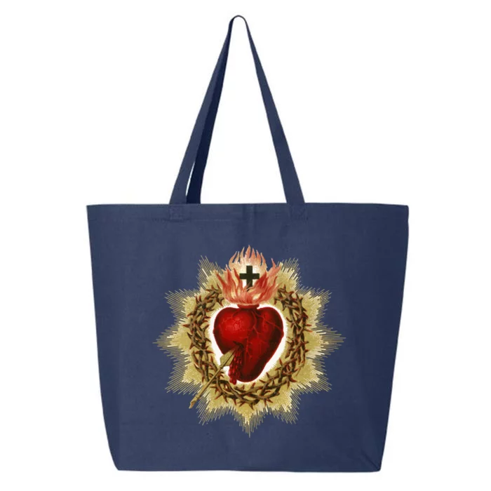 Sacred Heart Of Jesus Christ Catholic Blessing Vintage Art Gift 25L Jumbo Tote