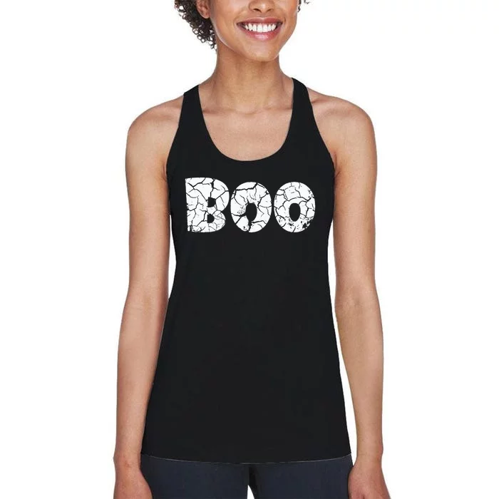 Spooky Halloween Outfit with Distressed Design Women's Racerback Tank