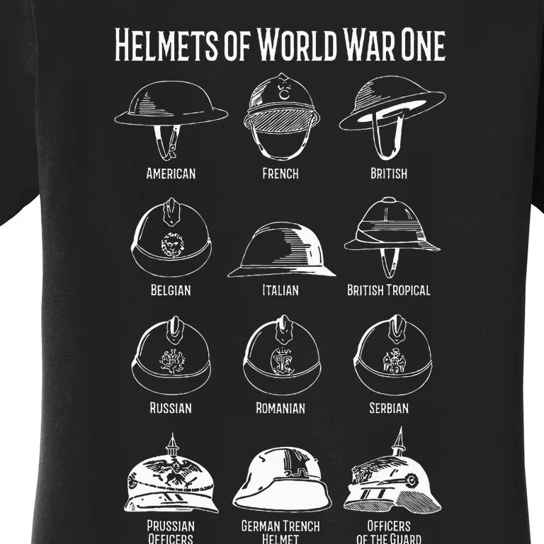 Soldiers Helmets Of World War One Wwi Diagrams Women's T-Shirt