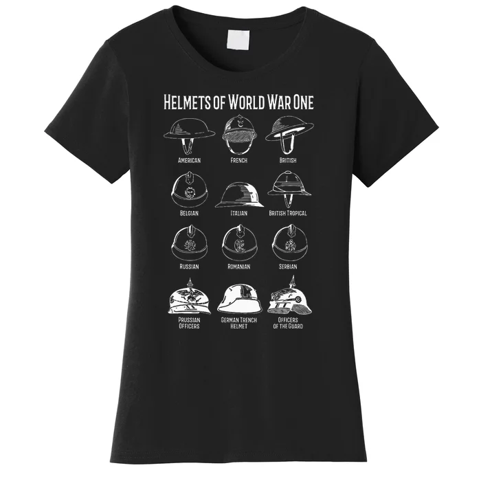 Soldiers Helmets Of World War One Wwi Diagrams Women's T-Shirt