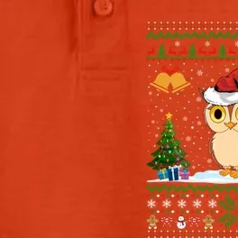 Santa Hat Owl Bird Xmas Lighting Ugly Owl Christmas Meaningful Gift Dry Zone Grid Performance Polo