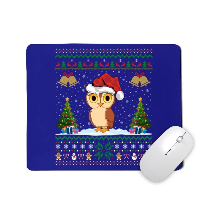 Santa Hat Owl Bird Xmas Lighting Ugly Owl Christmas Meaningful Gift Mousepad