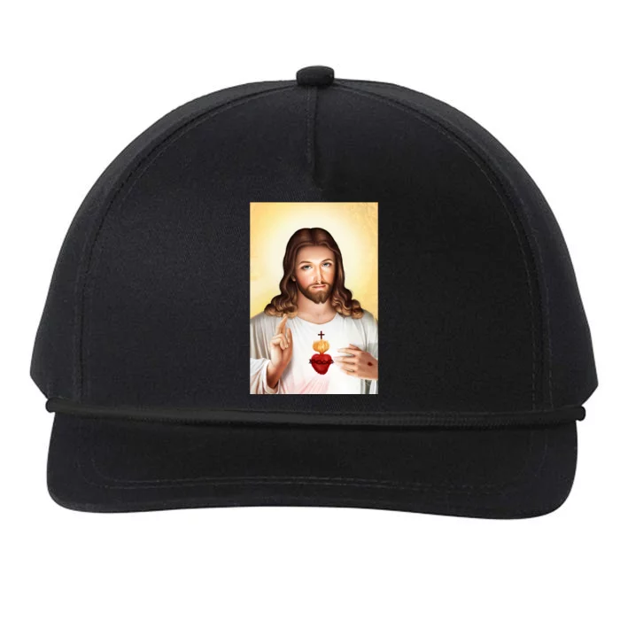 Sacred Heart Of Jesus Christ Christian God Illustration Snapback Five-Panel Rope Hat