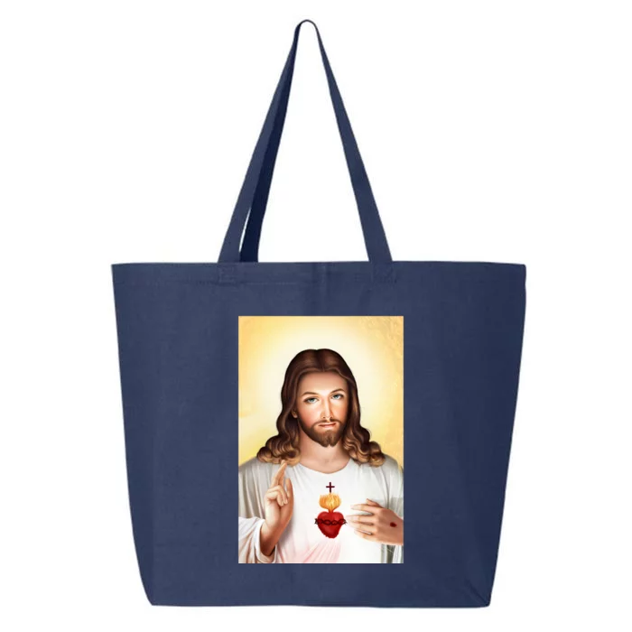 Sacred Heart Of Jesus Christ Christian God Illustration 25L Jumbo Tote