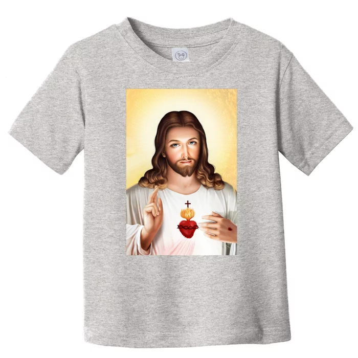 Sacred Heart Of Jesus Christ Christian God Illustration Toddler T-Shirt