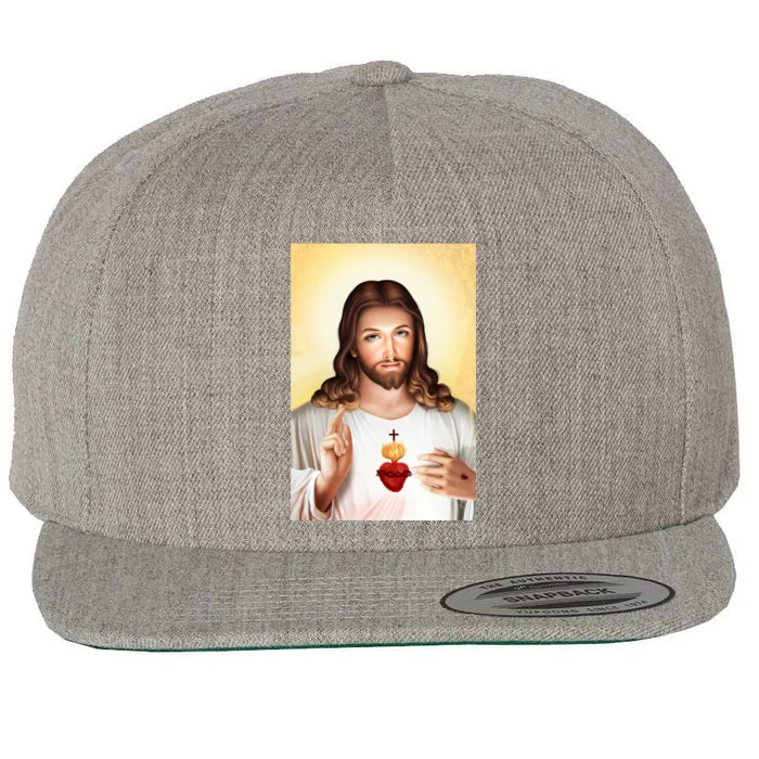 Sacred Heart Of Jesus Christ Christian God Illustration Wool Snapback Cap