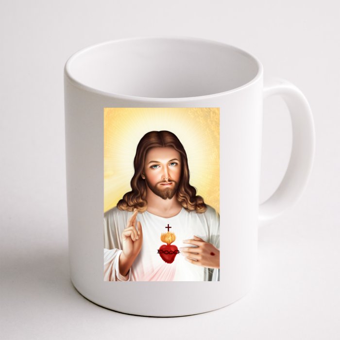 Sacred Heart Of Jesus Christ Christian God Illustration Front & Back Coffee Mug