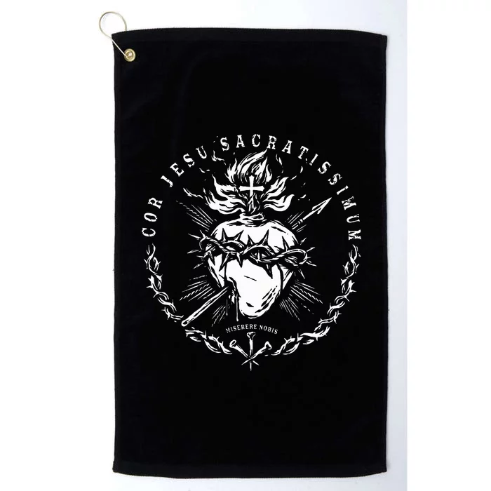 Sacred Heart Of Jesus Catholic Devotion Platinum Collection Golf Towel