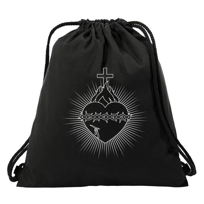 Sacred Heart Of Jesus Christian Catholic Devotion Drawstring Bag