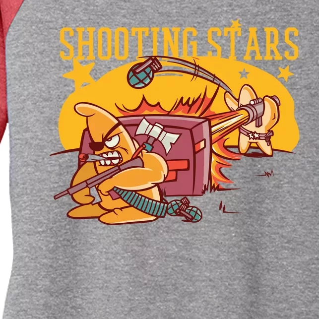 Shooting Stars Pun Women's Tri-Blend 3/4-Sleeve Raglan Shirt