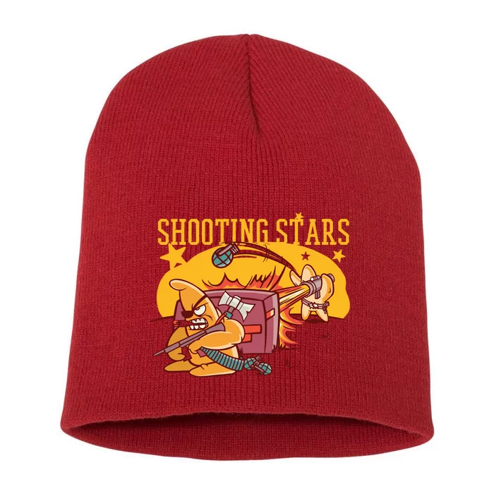 Shooting Stars Pun Short Acrylic Beanie