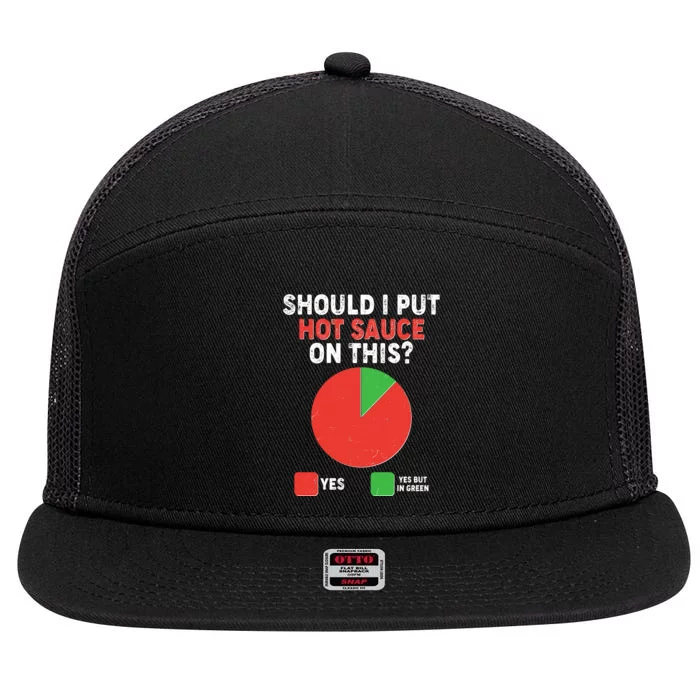 Should I Put Hot Sauce On This Pie Chart 7 Panel Mesh Trucker Snapback Hat