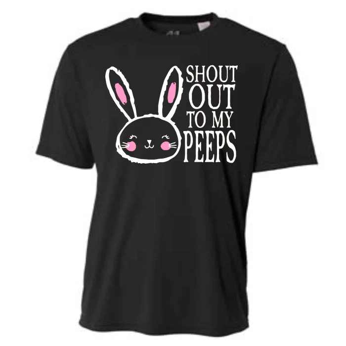 Shout Out To My Peeps Funny Easter Bunny Design Cooling Performance Crew T-Shirt