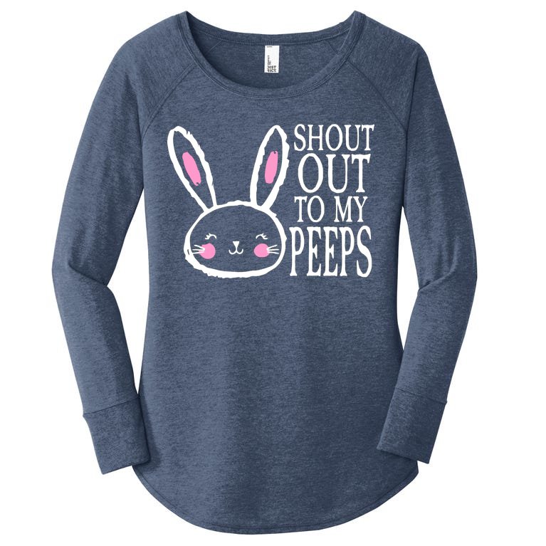 Shout Out To My Peeps Funny Easter Bunny Design Women's Perfect Tri Tunic  Long Sleeve Shirt | TeeShirtPalace