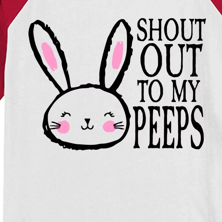 Shout Out To My Peeps Funny Easter Bunny Design Kids Colorblock Raglan Jersey