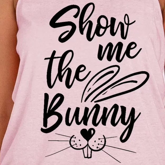 Show Me The Bunny Cute Easter Women's Knotted Racerback Tank