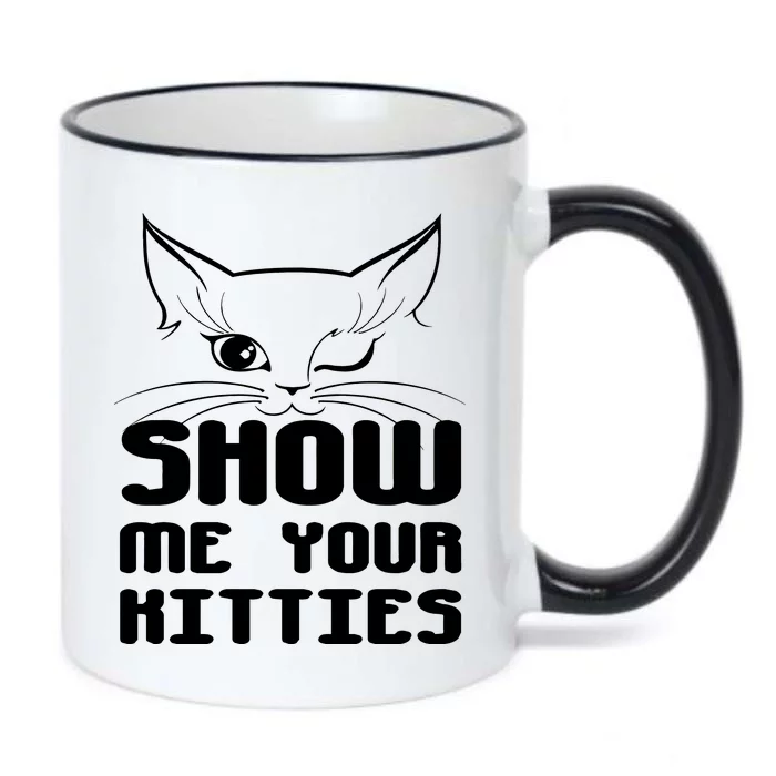 Show Me Your Kitties Funny Cat Black Color Changing Mug