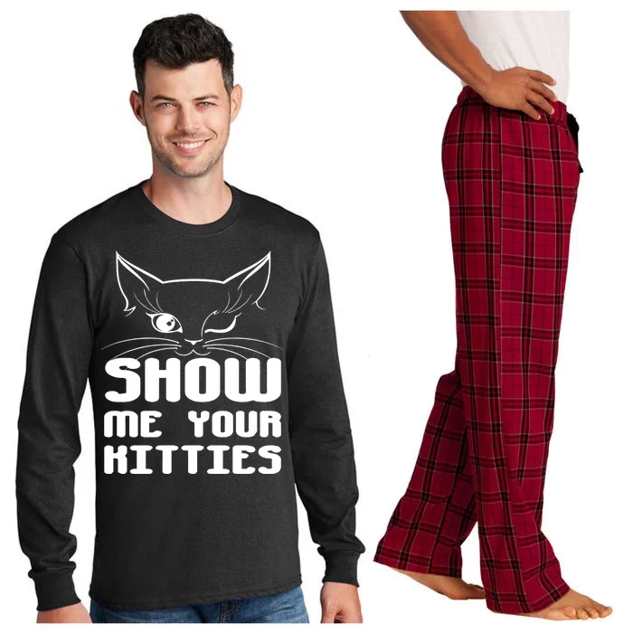 Show Me Your Kitties Funny Cat Long Sleeve Pajama Set