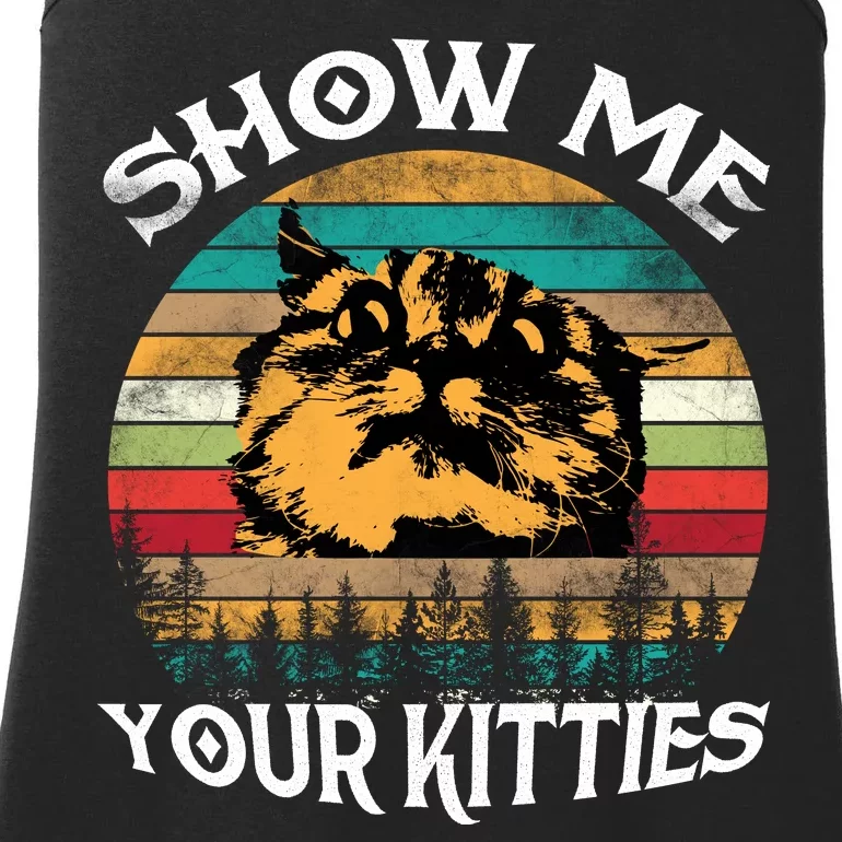 Show Me Your Kitties Retro Cat Lover Ladies Essential Tank