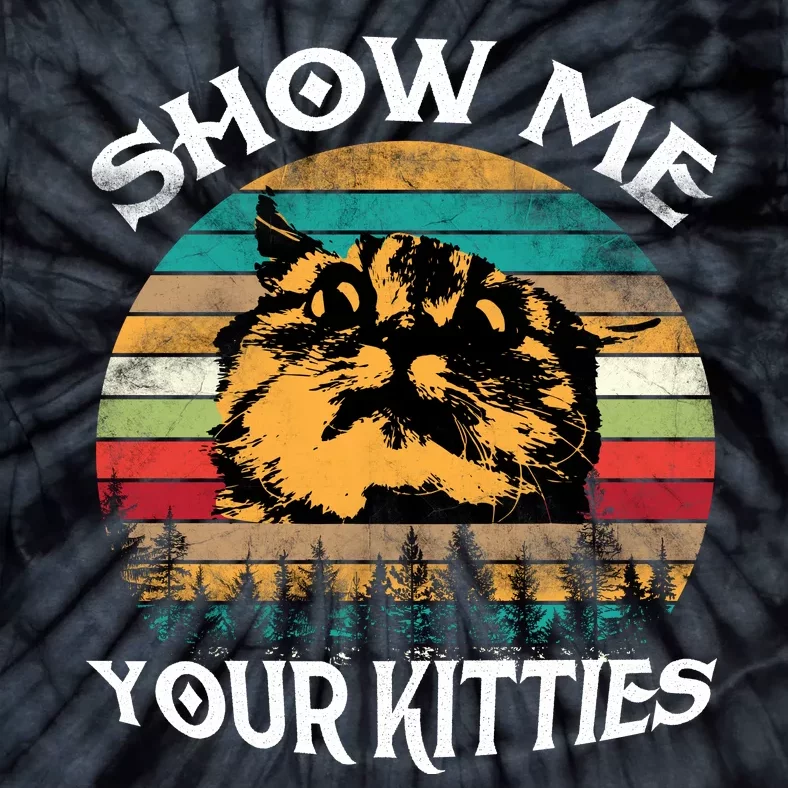 Show Me Your Kitties Retro Cat Lover Tie-Dye T-Shirt