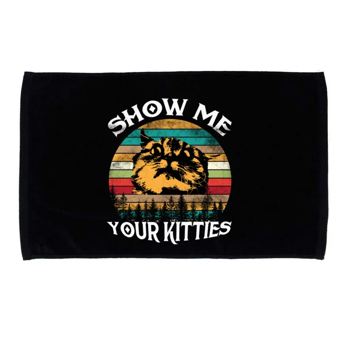 Show Me Your Kitties Retro Cat Lover Microfiber Hand Towel