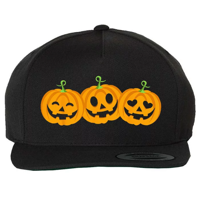 Spooky Halloween Pumpkin Decorations Wool Snapback Cap