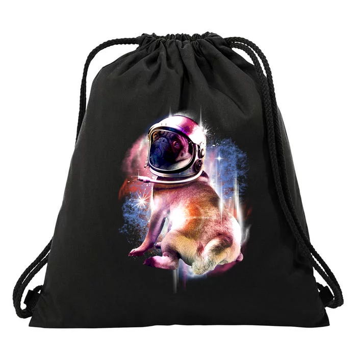 Space Hunger Pug Drawstring Bag