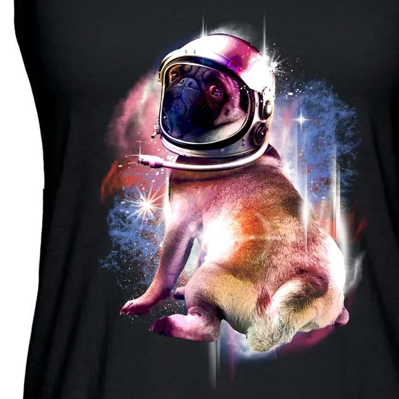 Space Hunger Pug Ladies Essential Flowy Tank