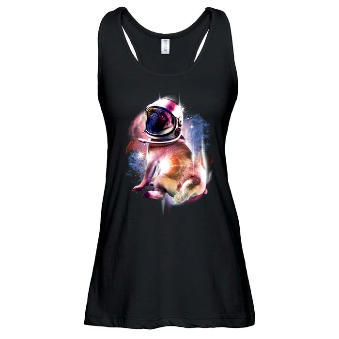 Space Hunger Pug Ladies Essential Flowy Tank