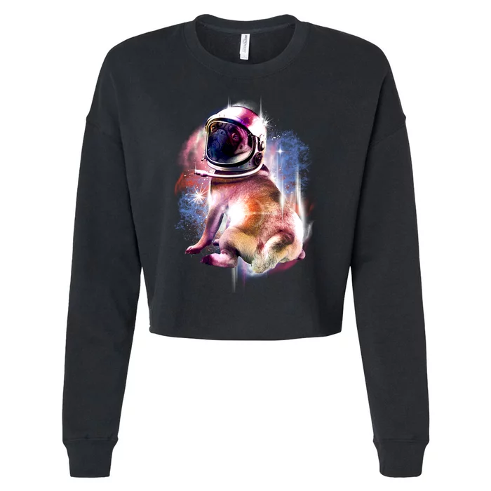 Space Hunger Pug Cropped Pullover Crew